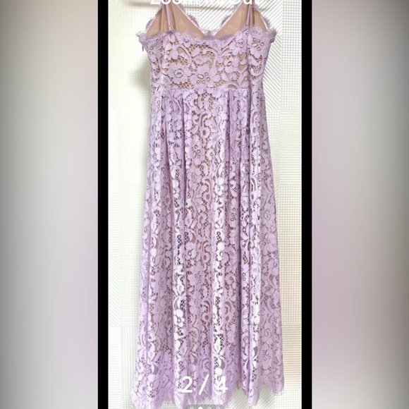 8 H&M lace dress lavender/nude with side zipper - Picture 6 of 9